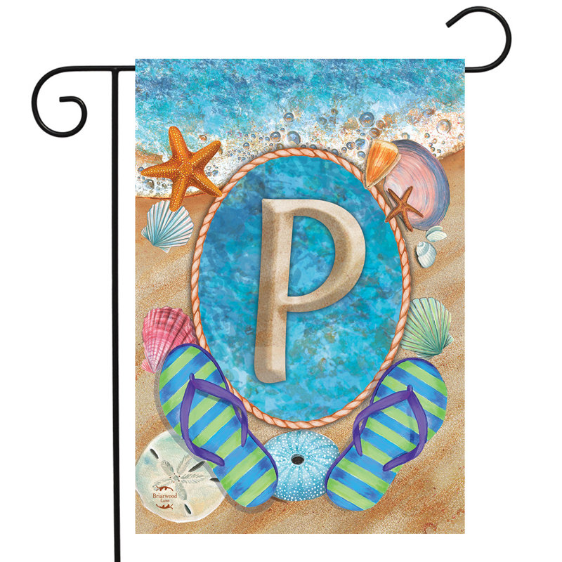 Summer Monogram Letter P Garden Flag