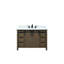 Brun rustique 48 po Meuble-lavabo X 22 avec comptoir en marbre et robinet - fermeture en douceur, grand espace de rangement, dommages au comptoir, compartiments