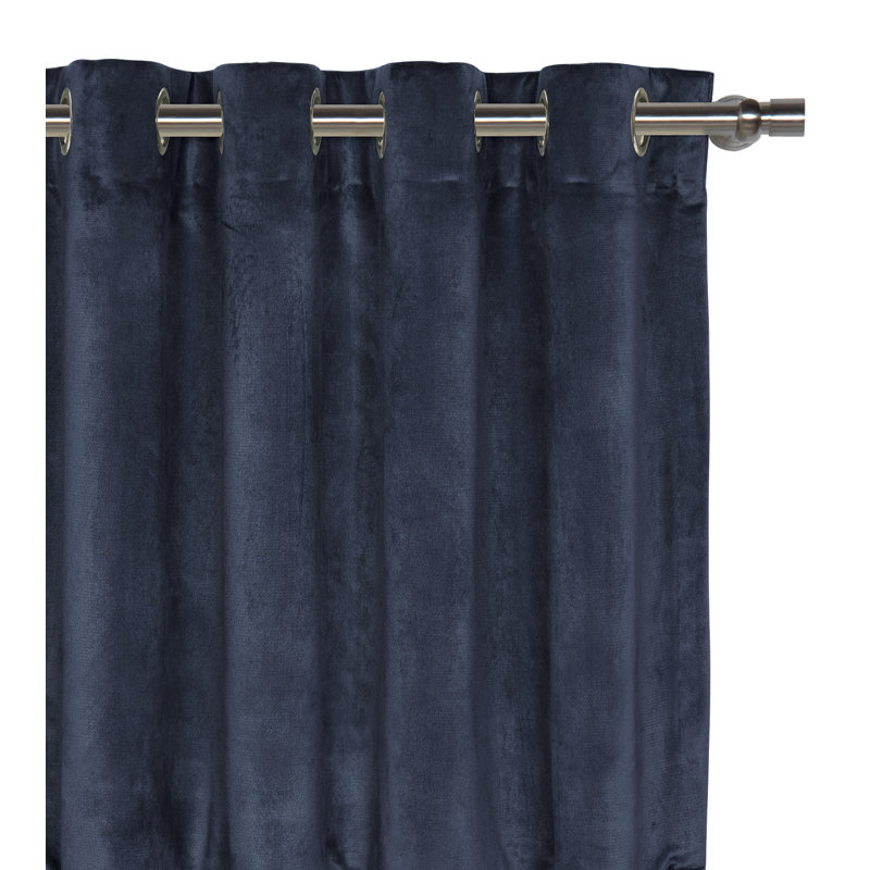 Nellis Plush Velvet Room Darkening Curtain, 48" W x 120" L, Dark Brown