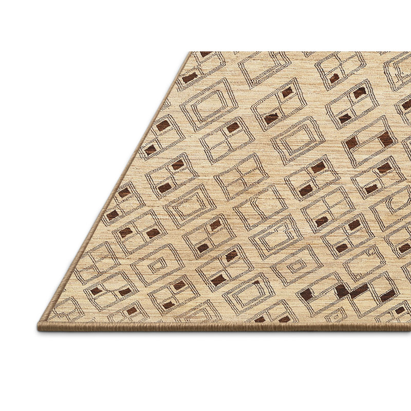 Tapis beige contemporain, Rectangle 3 pi x 5 pi