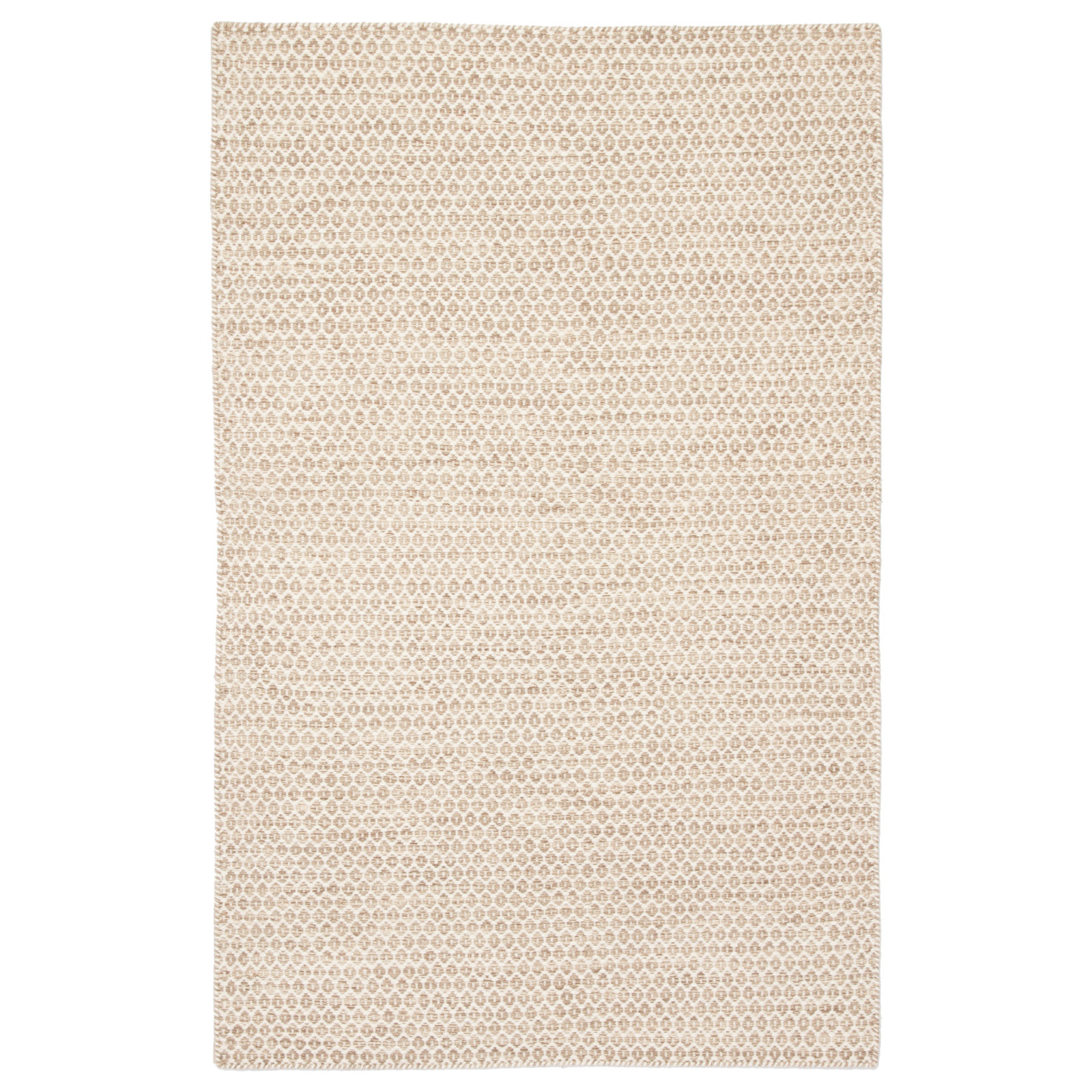 Midford Beige Hand-Woven Geometric Wool Rug, Runner 3' x 8'