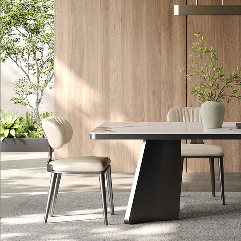 Ensembles de table de salle à manger rectangulaires légers et luxueux., H 29,53 po x L 62,99 po x l 31,5 po