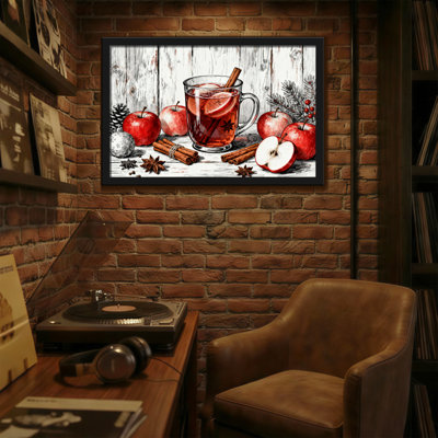 Christmas Warm Spiced Apple Cider Winter Scene