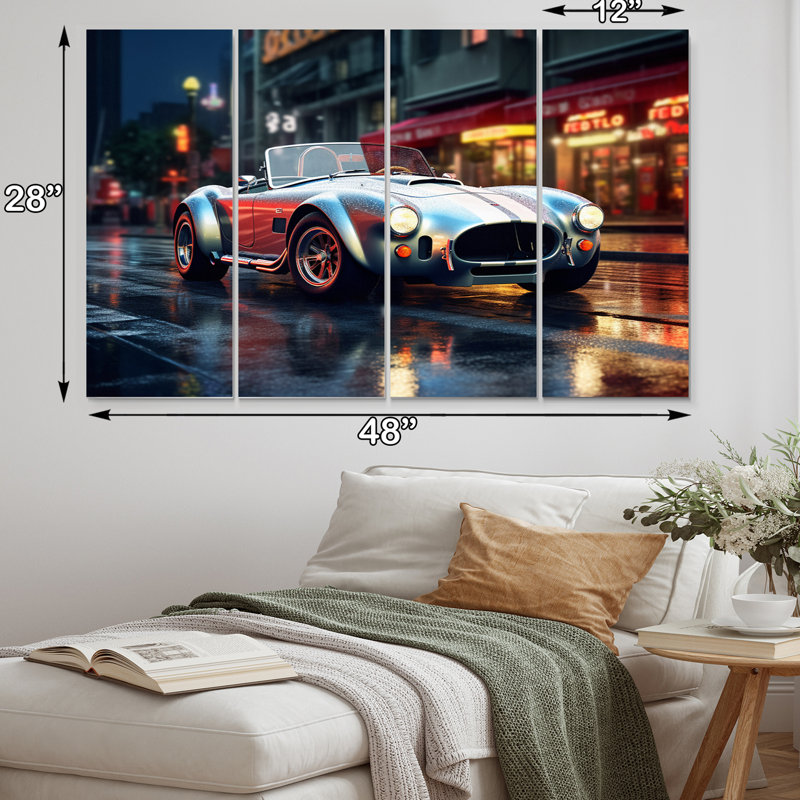 «Classics Cobra Car At Night I», ensemble d'impressions murales classiques en métal