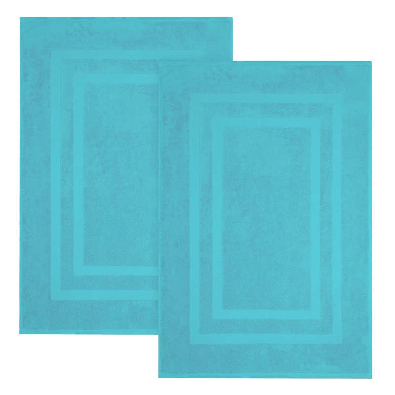 Joktan Terrycloth Bath Mat, Teal Blue
