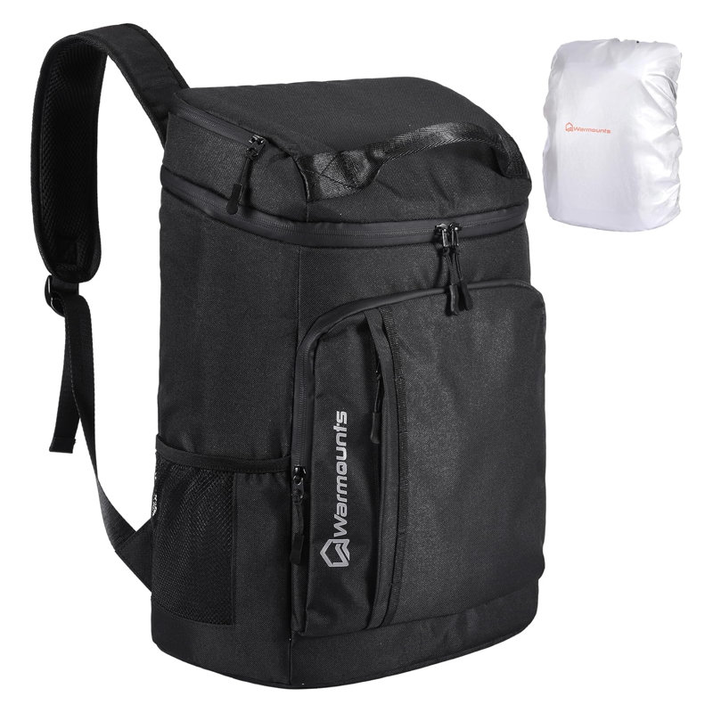 Sac à dos souple pour glacière pliable avec sac isolant et sac étanche, Noir