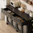 55” Sideboard Buffet Cabinet with Storage and LED Light