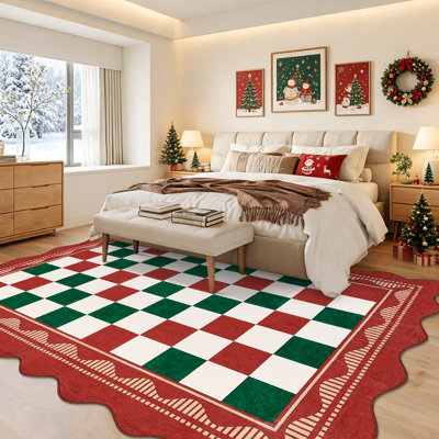 Tapis lavable et festonné Christma