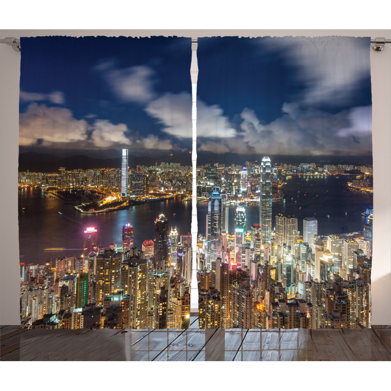 Cityscape Semi-Sheer Rod Pocket Curtain Panels, 54" x 84"