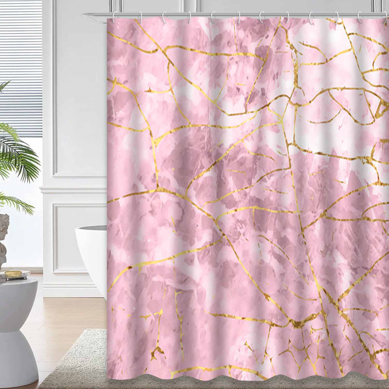 Rideau de douche Marble Rose, L 72 po x l 78 po