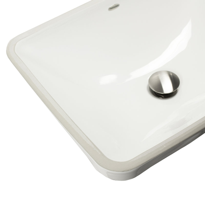 Nantucket Sinks 19 Inch x 14 Inch Undermount Ceramic Sink In White UM-19x14-W