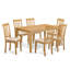 Ensemble de table de salle à manger 7 pièces composé d'une table de cuisine rectangulaire et de 6 chaises de salle à manger en tissu de lin, chêne-1943080330-1943080373-1943080372