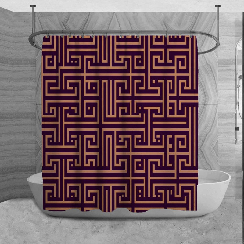 Rideau de douche à motif géométrique ollivier, H 93 po x l 70 po