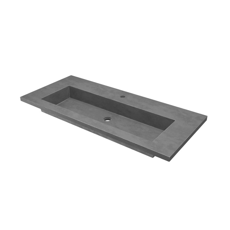 48" Capistrano Vanity Top With Integral Sink, Slate, Single