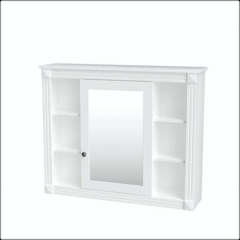 Pharmacie murale 35x28 avec 6 tablettes ouvertes et tablettes réglables - Blanc, White