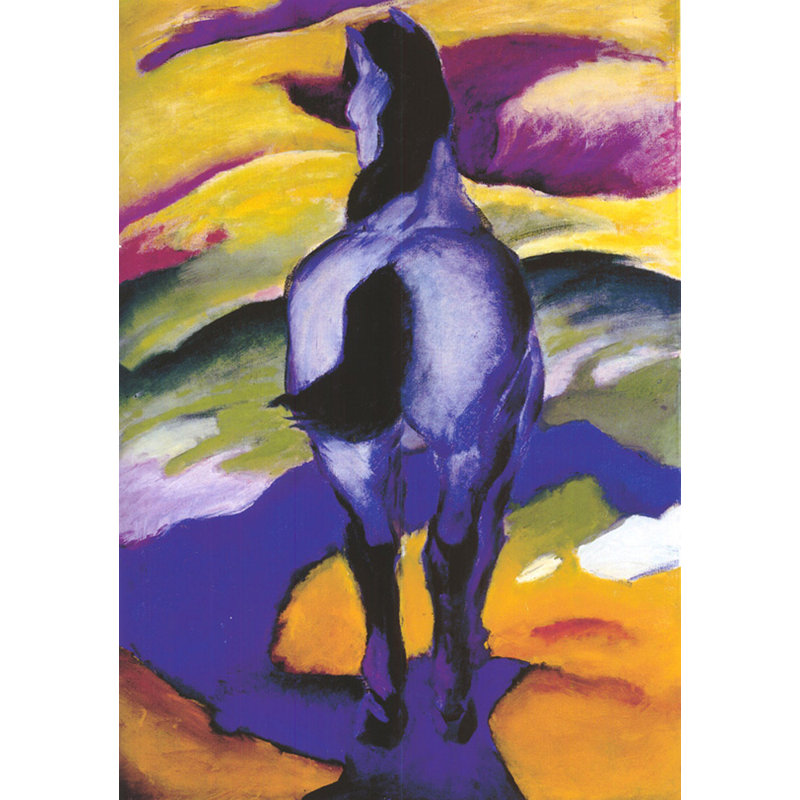 Cheval bleu, H 24 po x l 17 po