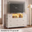 Commode l 47,2 po avec lumières DEL et station de charge pour la chambre à coucher, commode avec structure en acier robuste, meuble télé avec tiroirs en tissu pour chambre d'enfant et salon-2049925669