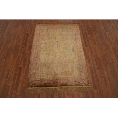 Pre-1900 Antique Vegetable Dye Rug 4x6