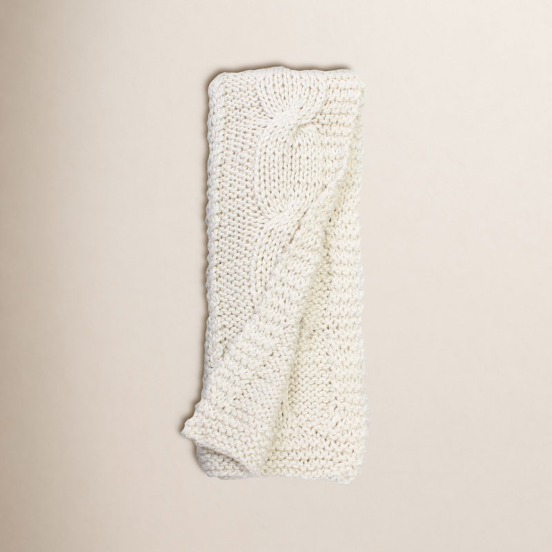 Raj Quilted Throw Blanket, Off White