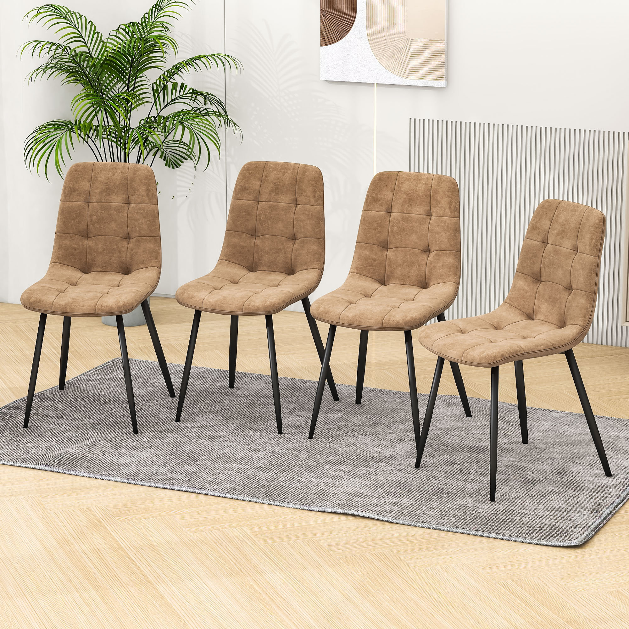 Oliver Modern Dining Chairs Sets of 4, MidCentury Upholstered