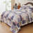  Purple/Pink Multi Color And Patterns Cotton Reversible Quilt Set-96923956