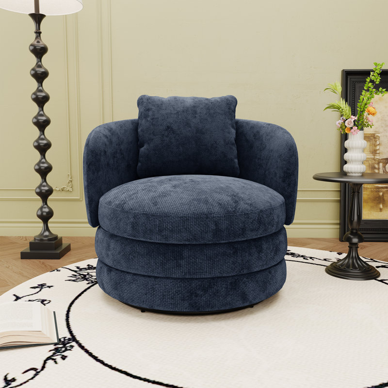 Fauteuil d'appoint en tonneau chenille 30 po, Marine