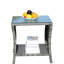 Table basse de patio en verre trempé transparent avec cadre gris, 49 x 49 x 53 cm, résistante à l'eau et aux intempéries, assemblage requis. Cadre et verre pour l'extérieur, à assembler.