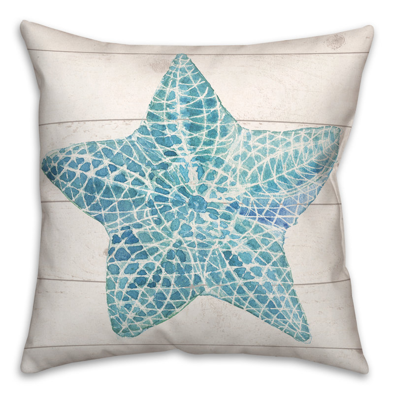  Housse et insert de coussin étoile de mer, Bleu