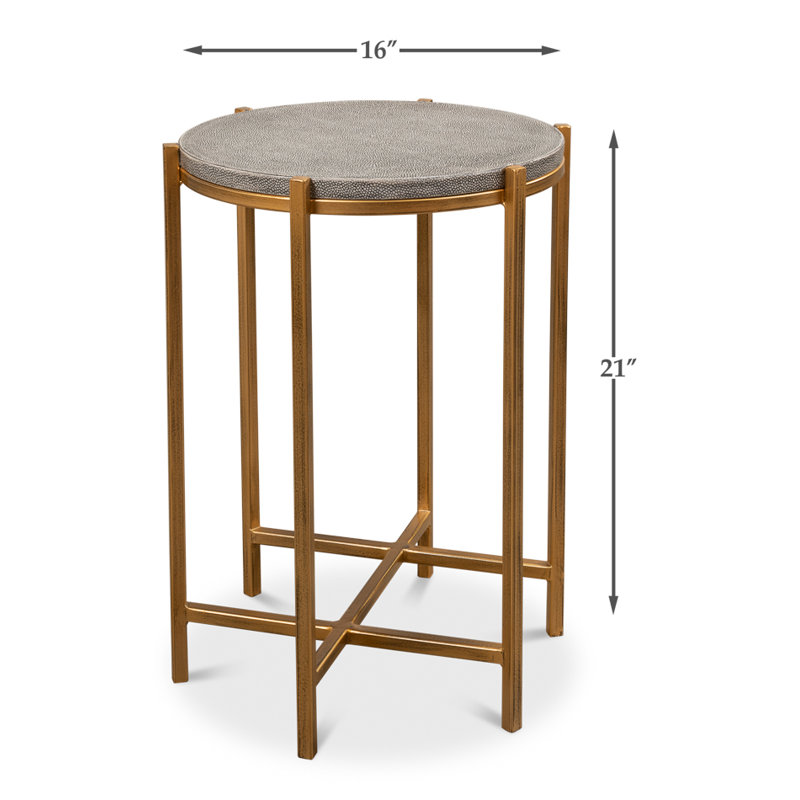 Shagreen End Table, Gray