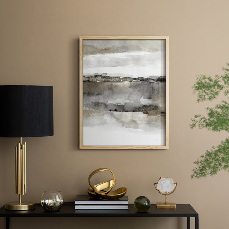 Neutral Harmony Framed Print - Solid Wood, Natural, 21" H x 17" W