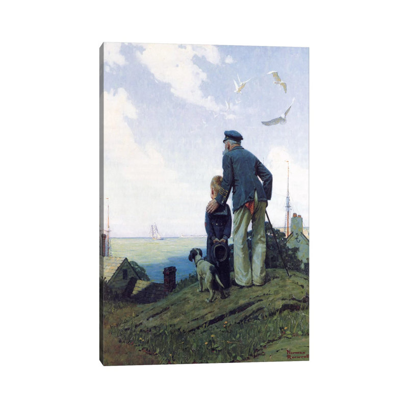 The Stay At Homes by Norman Rockwell - Print on Canvas, 30.48 cm H x 45.72 cm W, Wrapped Canvas