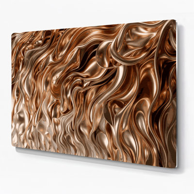 Gradient Abstract 58 Brown Metal Wall Art