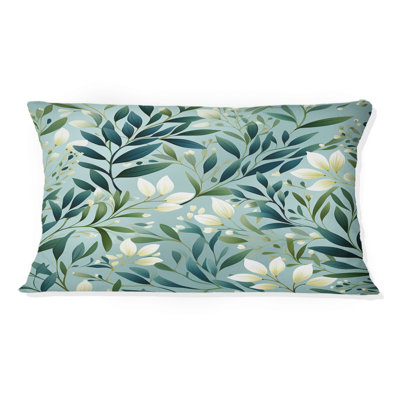 Oceanic Foliage Botanical Pattern I - Tropical Printed Throw Pillow