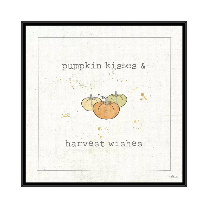 «Harvest Cuties III», art textuel sur toile tendue, H 37 po x l 37 po x P 1,5 po, Toile avec cadre noir, Pas de tapis
