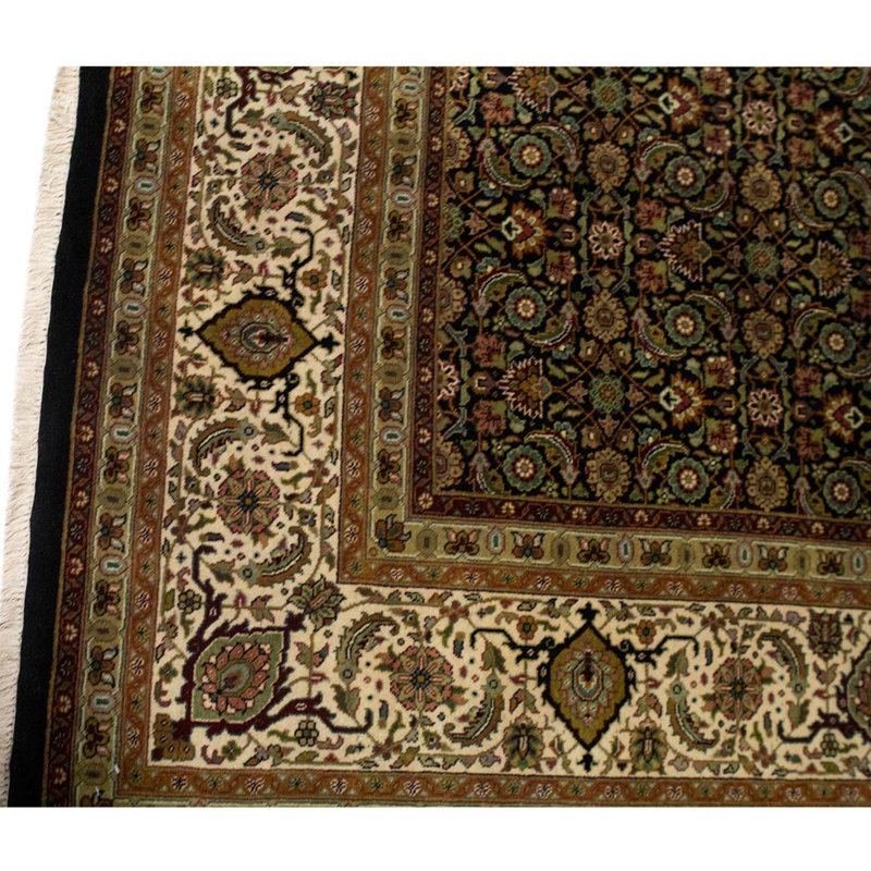 Tapis oriental brun / ivoire noué à la main
