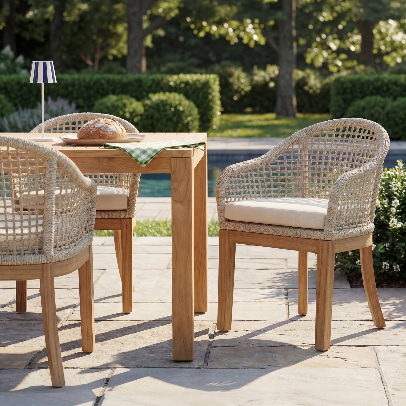 Akiva Patio Dining Armchair with Sunbrella® Cushions