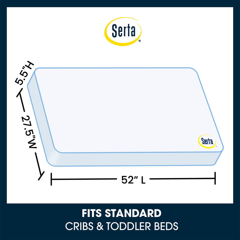 Matelas pour lit de bébé et de tout-petit en deux étapes Serta iComfort Harmony - Certifié Greenguard Gold, gris