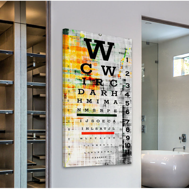 "Eye Chart" par Parvez Taj-reproduction d’art sur toile, H 60 po x l 30 po x P 1,5 po