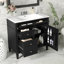 Meuble-lavabo moderne 36 po avec lavabo supérieur-433316406