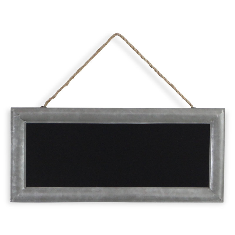 10" X 22" Gray Metal Hanging Chalkboard