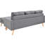 1 canapé modulaire en tissu de polyester gris 3 pièces Mid-Century