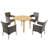 Tishaan 4 - Person Acacia Wicker Patio Dining Set with Round Table , Cushions Included