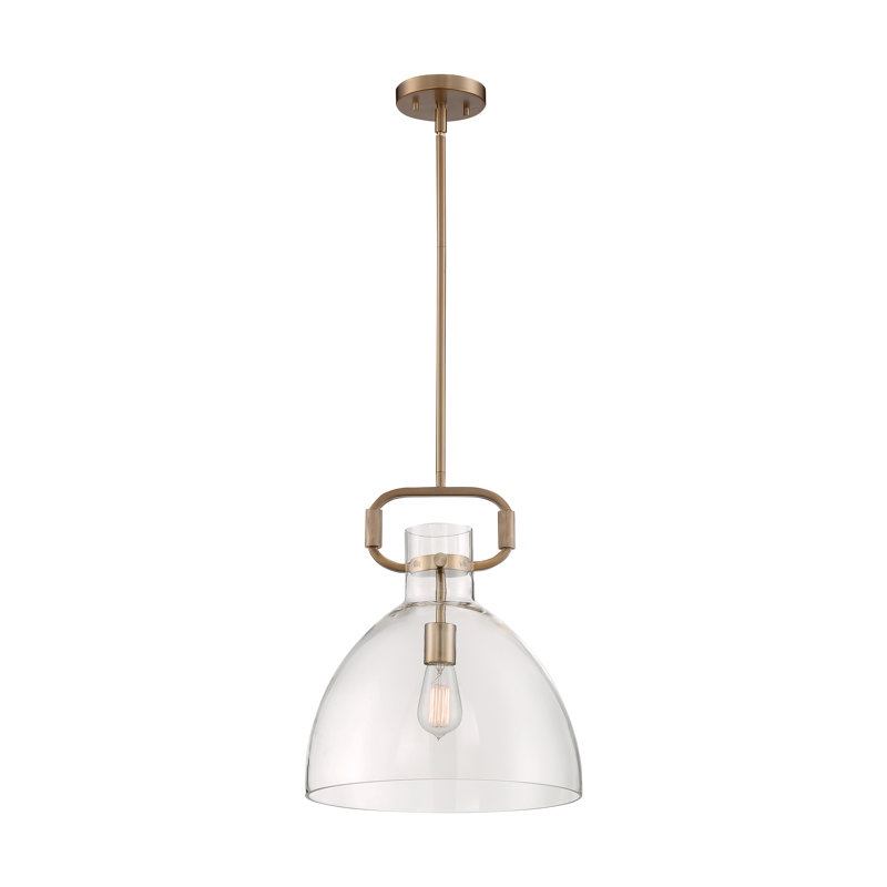 Luminaire suspendu en forme de dôme à 1 lumière Shay, Laiton