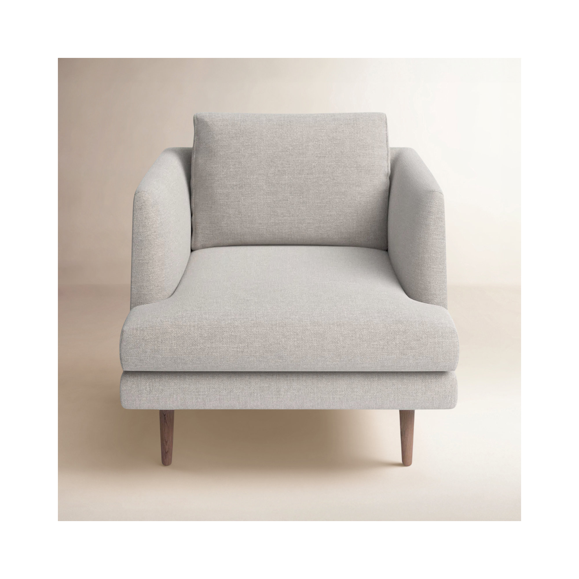 Miller Upholstered Armchair, Light Gray Linen Blend 