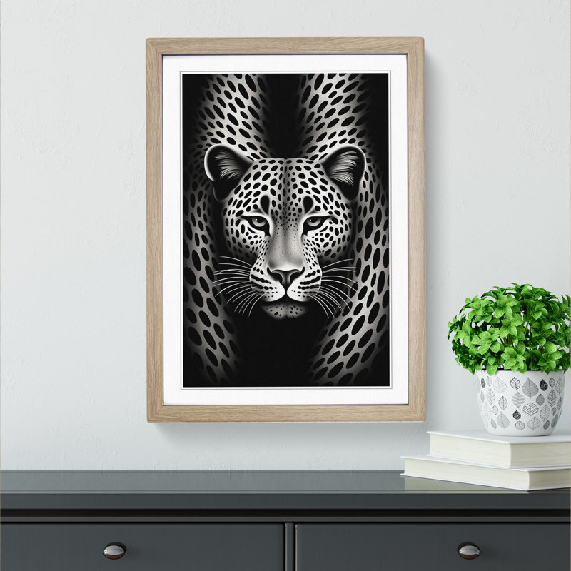 Cheetah Op - Framed Print, Oak Framed, 46cm H x 34cm W