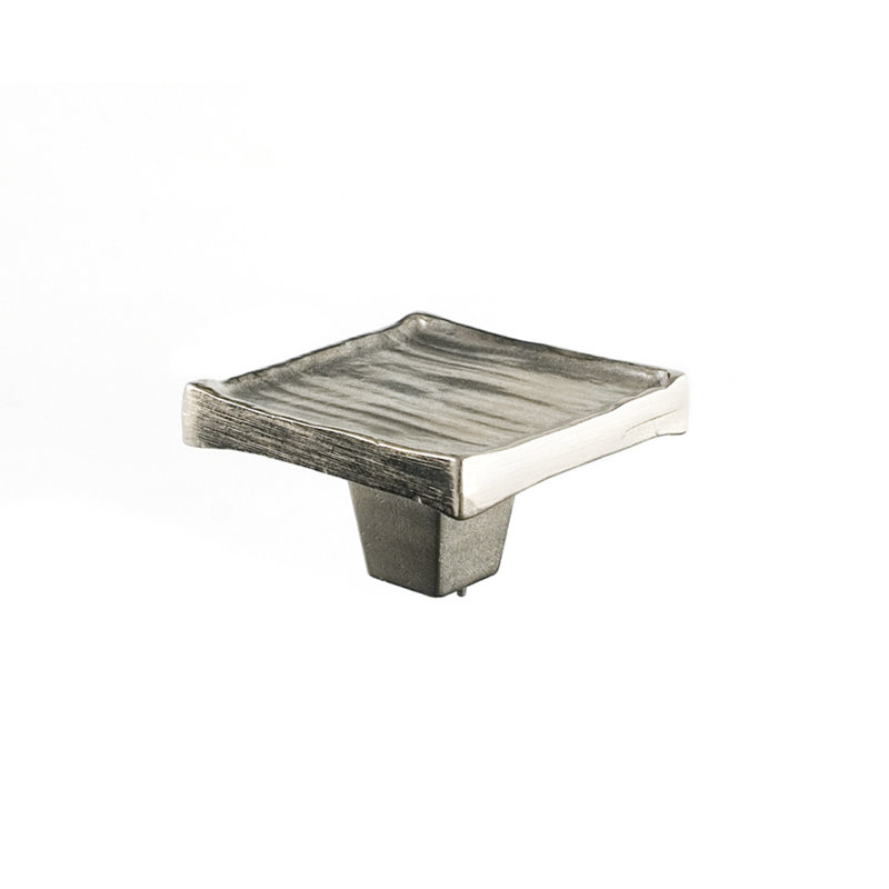 Forged 3 Square Knob, 2" H x 2" W x 1" D, Satin Nickel
