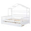 Lit double pleine grandeur avec 2 tiroirs, lit pour enfant avec tablette de rangement