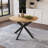59 In. Oak Oval Extendable Mid-Century Modern Dining Table For 4-6 With Carbon Steel Legs