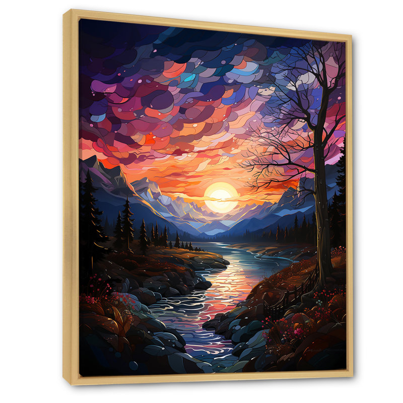 " Aurora Borealis Sunrise ", Natural Floater Framed, 20" H x 12" W x 1" D