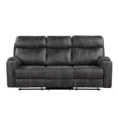 Canapé inclinable manuel en microfibre Hirah